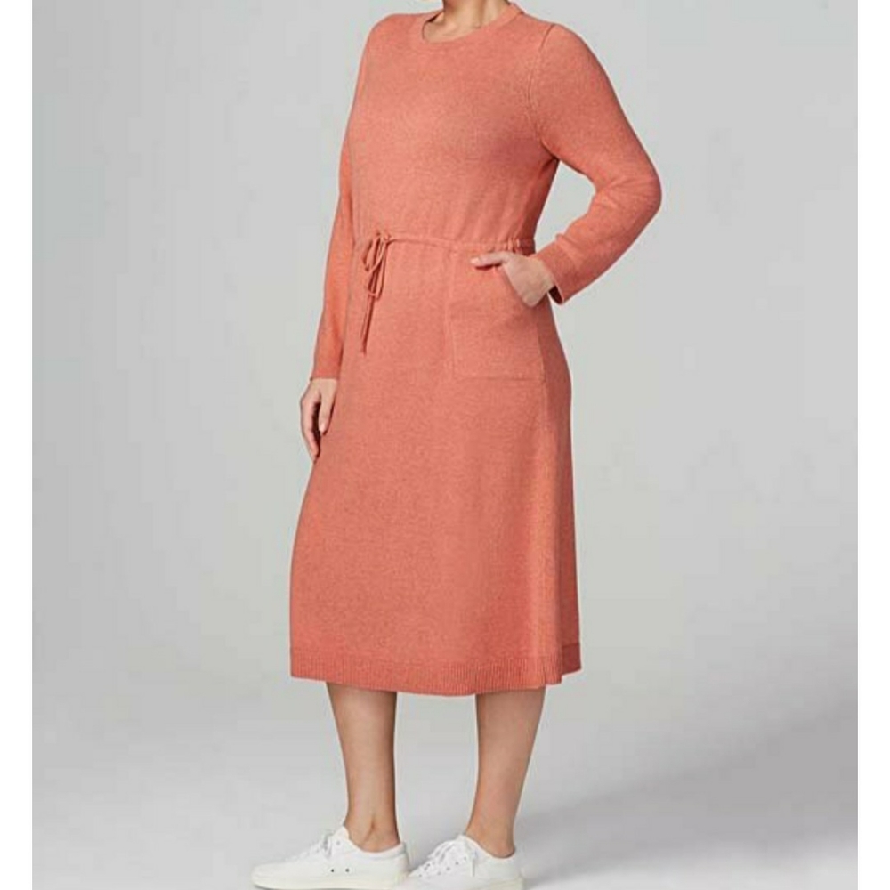 J.Jill soft red clay heather midi sweater dress